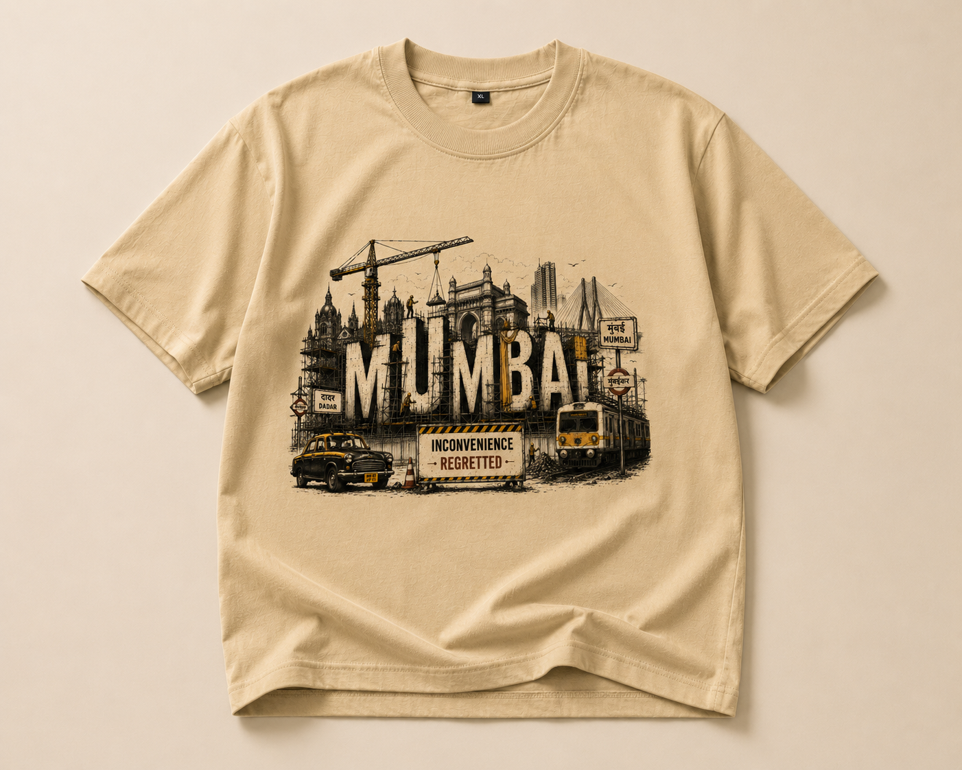 Mumbai Under Construction - Oversized Heavyweight Tshirt