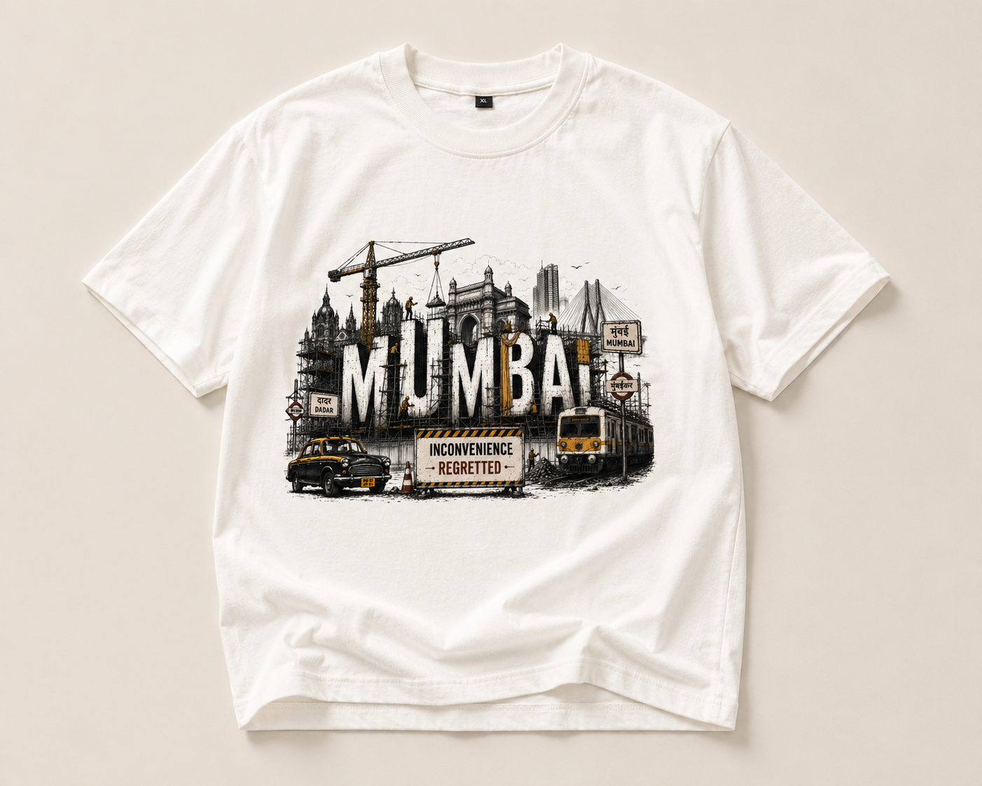 Mumbai Under Construction - Oversized Heavyweight Tshirt